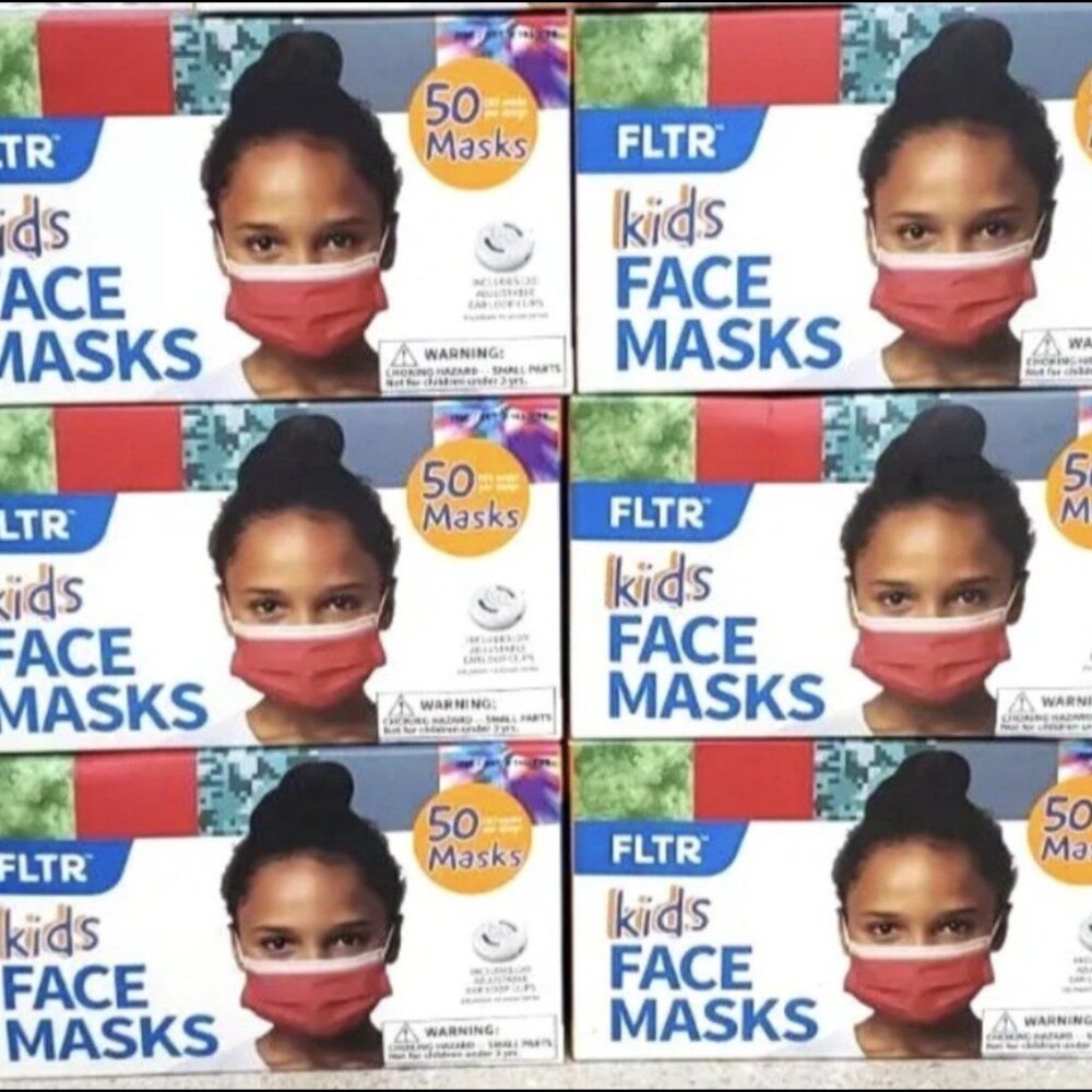 New! - FLTR Kids Face Mask  6 Boxes 300 Masks   FREE SHIPPING!!!